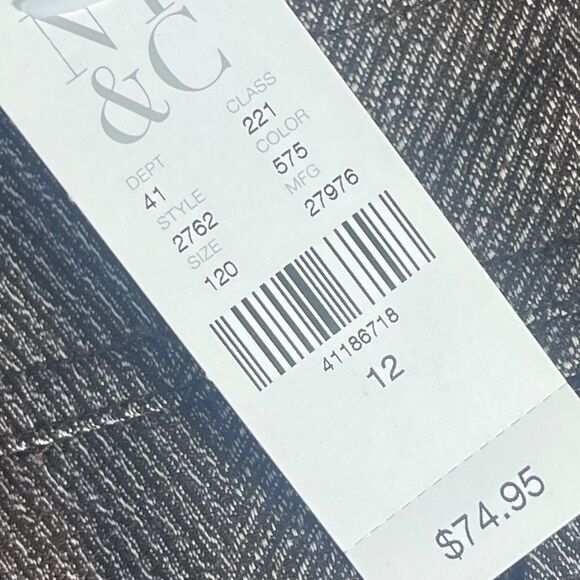 New York & Company NWT Brown Herringbone Banded Waist Blazer Sz 12 - Picture 10 of 14